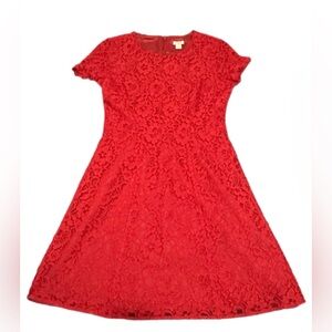 J. Crew Factory Red Lace Dress